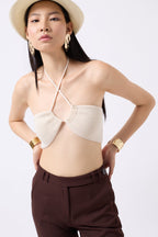 Bust Cutout Textured Stone Bra