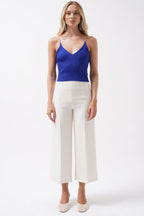 Stone Strap Saxe Blue Knit Blouse