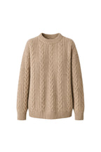 Knit Pattern Beige Basic Knit Sweater