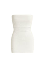 Sequined White Straplez Mini Dress