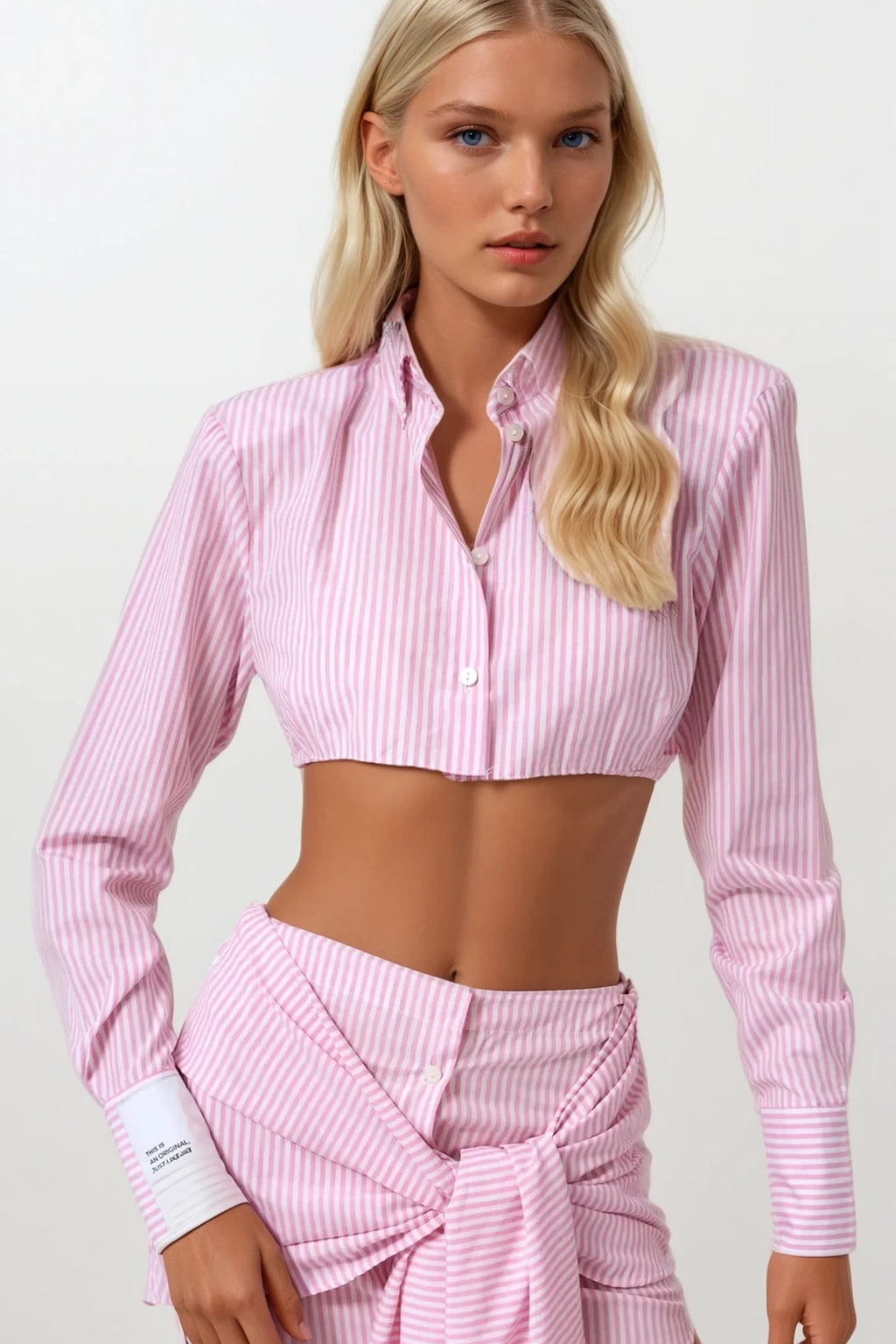 Tied Pink Striped Skirt
