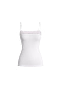 Strappy Lace Detail White Knit Blouse