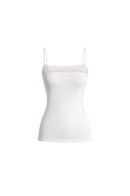 Strappy Lace Detail White Knit Blouse