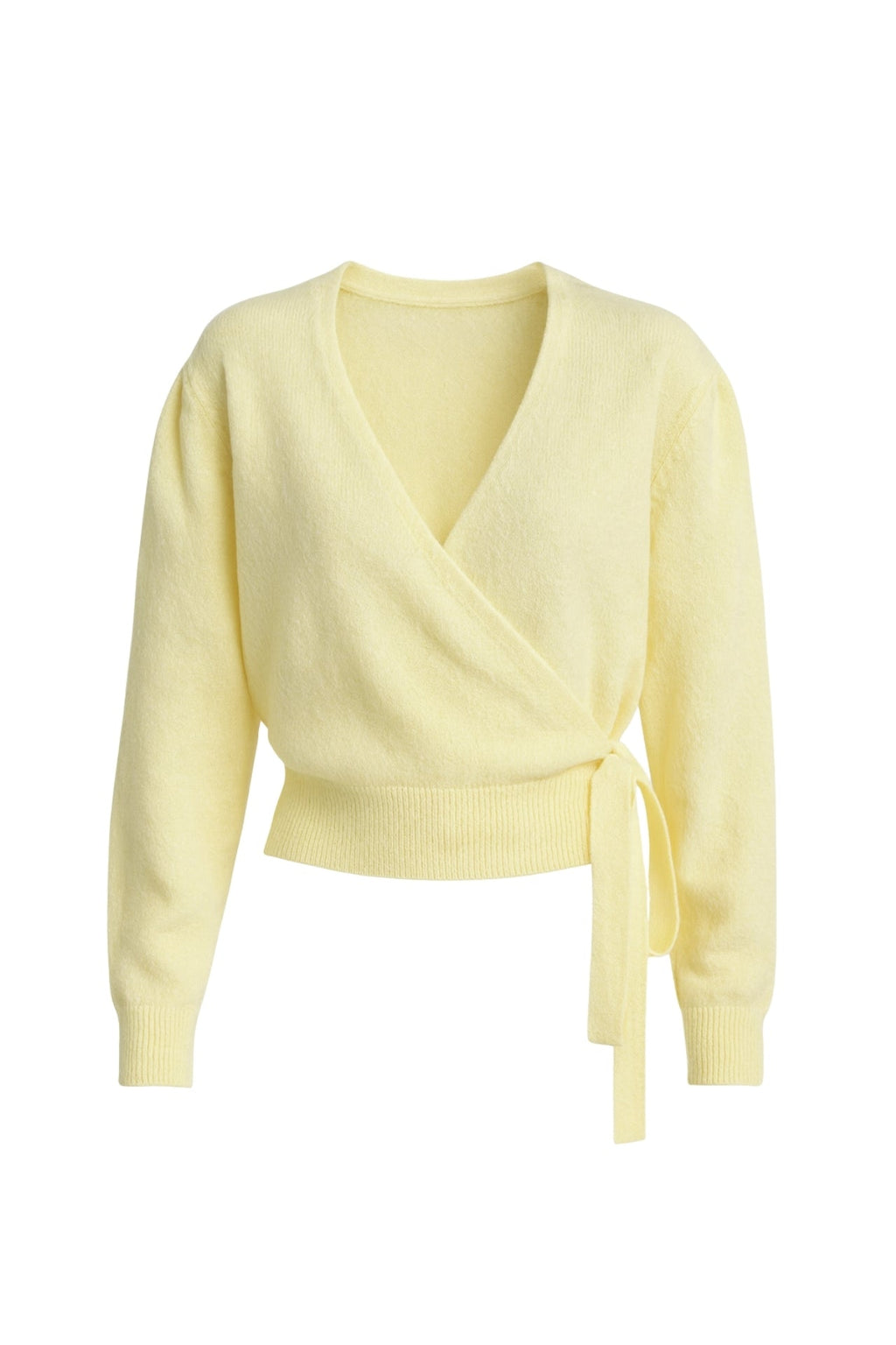 Wrap Tie Yellow Knit Cardigan