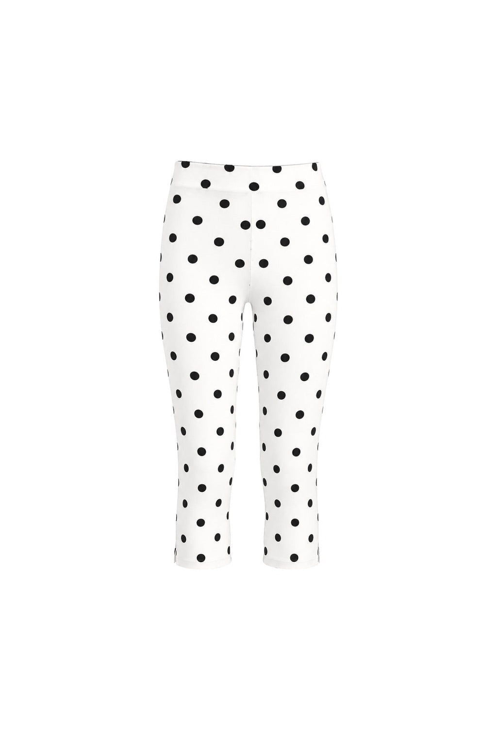 Puantiye Pattern White Kapri Trousers
