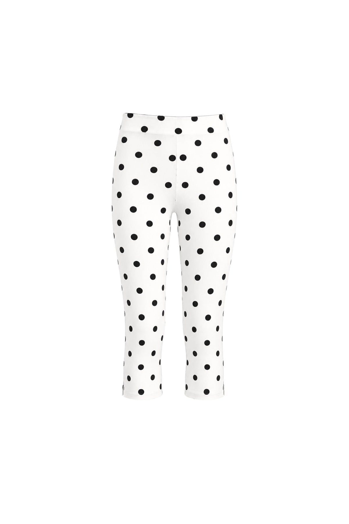Puantiye Pattern White Kapri Trousers