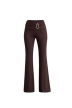 Accessory Detail Wide Leg Brown Pants