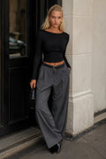 Bust Knot Detay Black Blouse