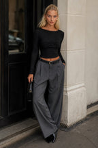 Bust Knot Detay Black Blouse