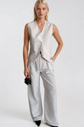 Flato Pocket Buttoned White Vest
