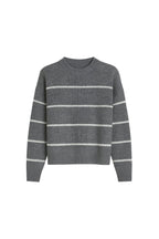 Striped Basic Grey Knit Sweater