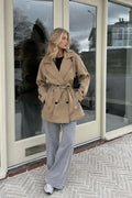 Sash Detail Basic Beige Trench Coat