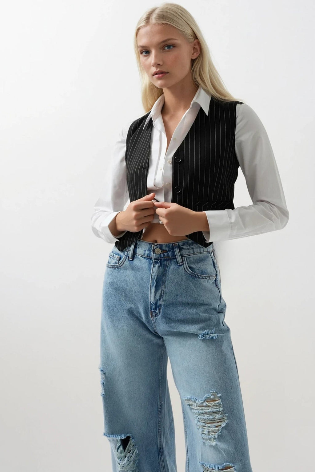 Striped Black Vest