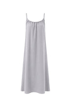Back Lace Strap Gray Maxi Dress