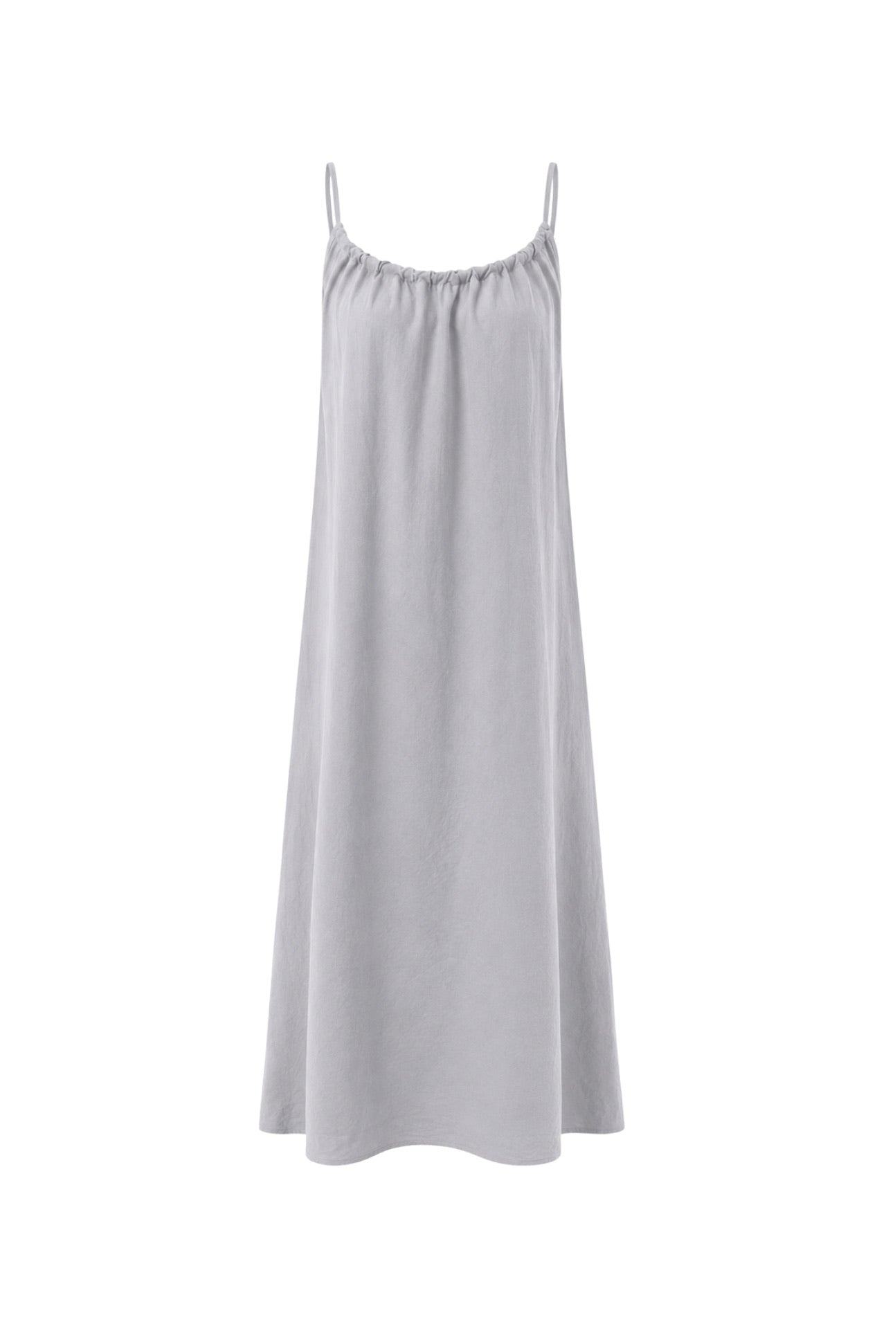 Back Lace Strap Gray Maxi Dress
