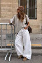 Basic Oversized Gray Knit Sweater Vest