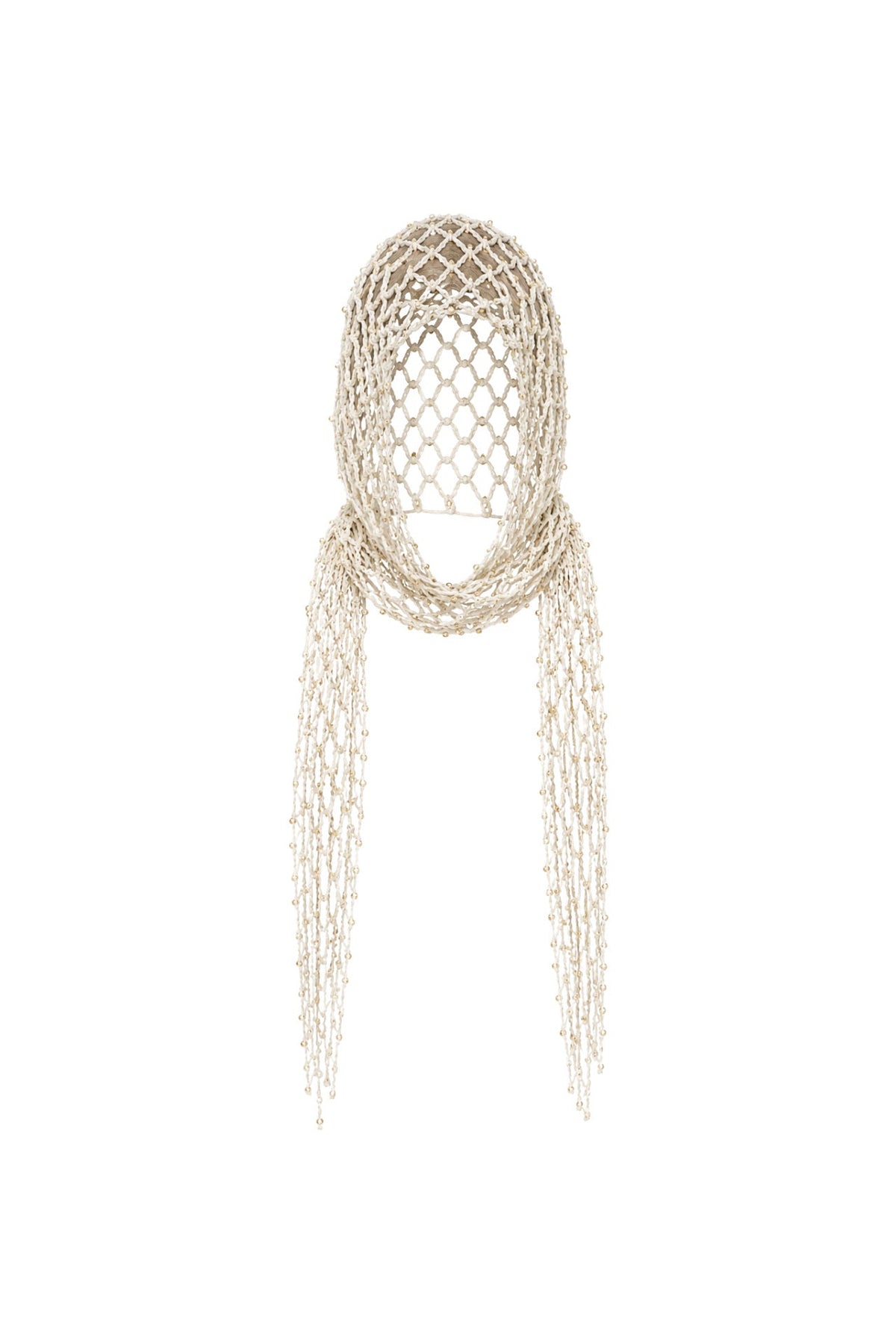 Pearl Detail Tied Ecru Hair Accessory