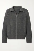 Turtleneck Zipper Detail Anthracite Sweater