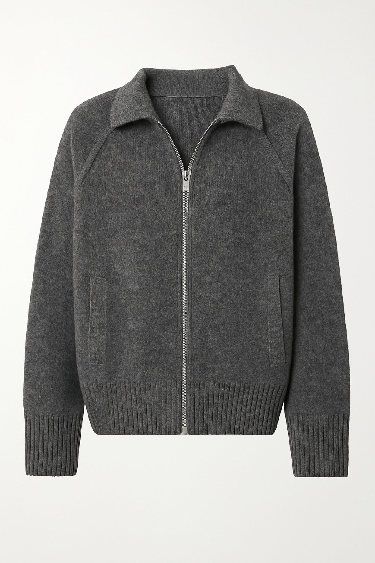 Turtleneck Zipper Detail Anthracite Sweater