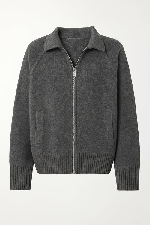 Anthracite Turtle Neck Sweater with Zipper Detail