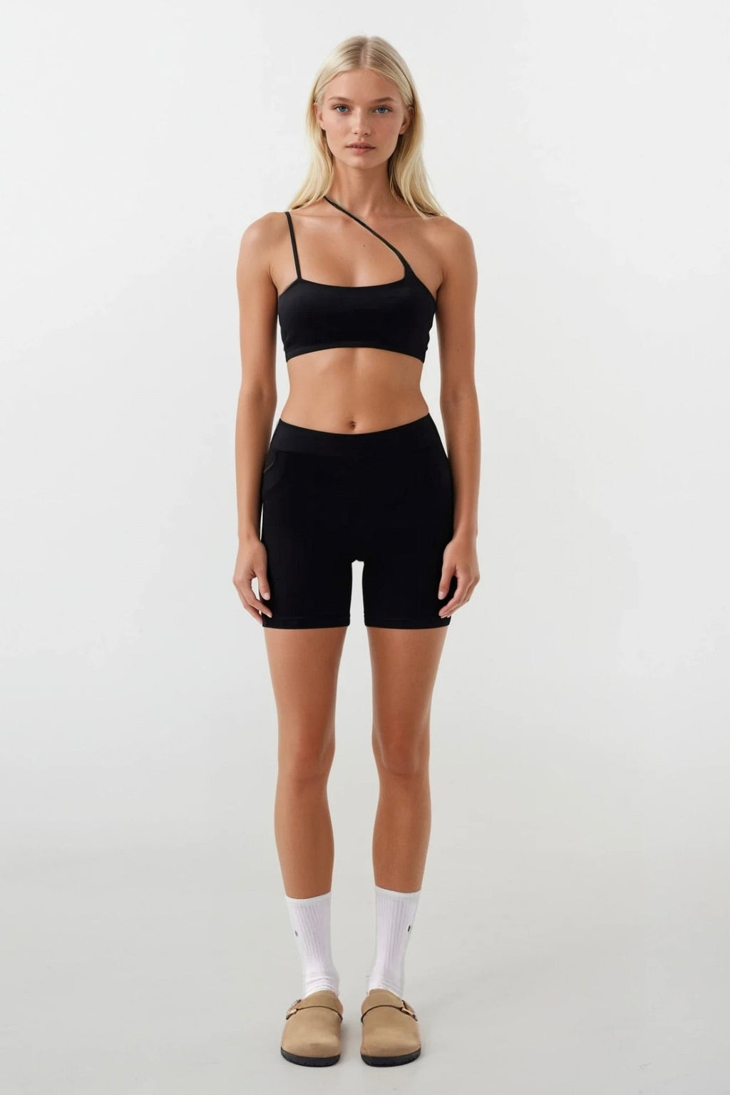 Cross Strap Black Bra
