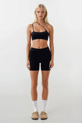 Cross Strap Black Bra