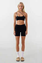 Cross Strap Black Bra