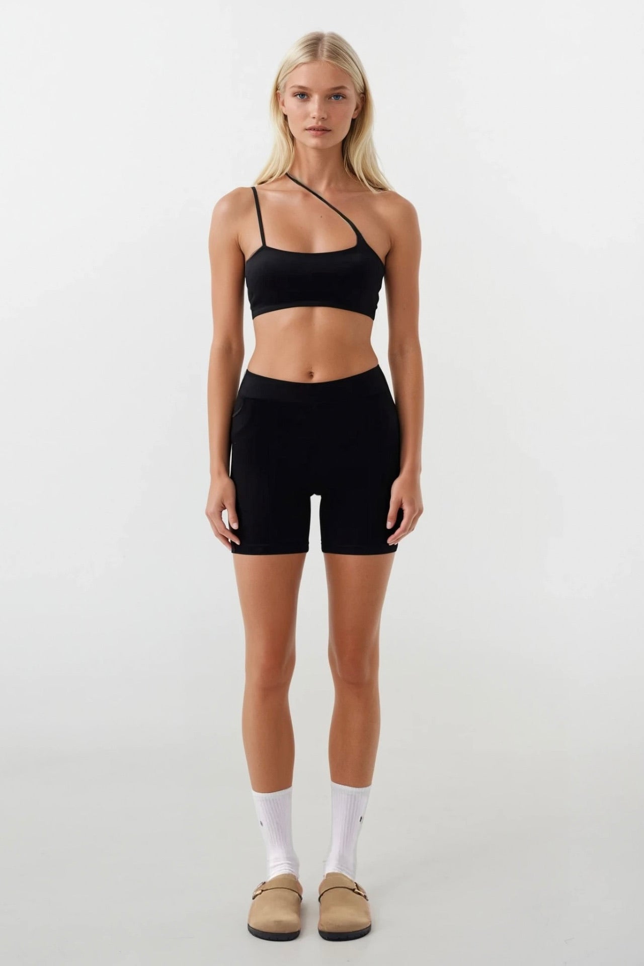 Cross Strap Black Bra