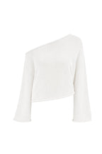 Off Shoulder Thin White Knitwear Blouse