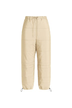 Zipper Detail Beige Quilted Trousers