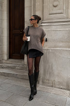 Basic Oversized Mink Knit Sweater Vest