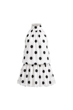 Polka Dot Halter Neck White Balloon Mini Dress