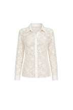 Button Detail White Guipure Shirt