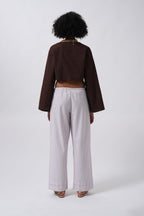 Striped Elastic Waist Pink Pants