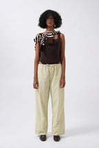 Striped Elastic Waist Yellow Pants