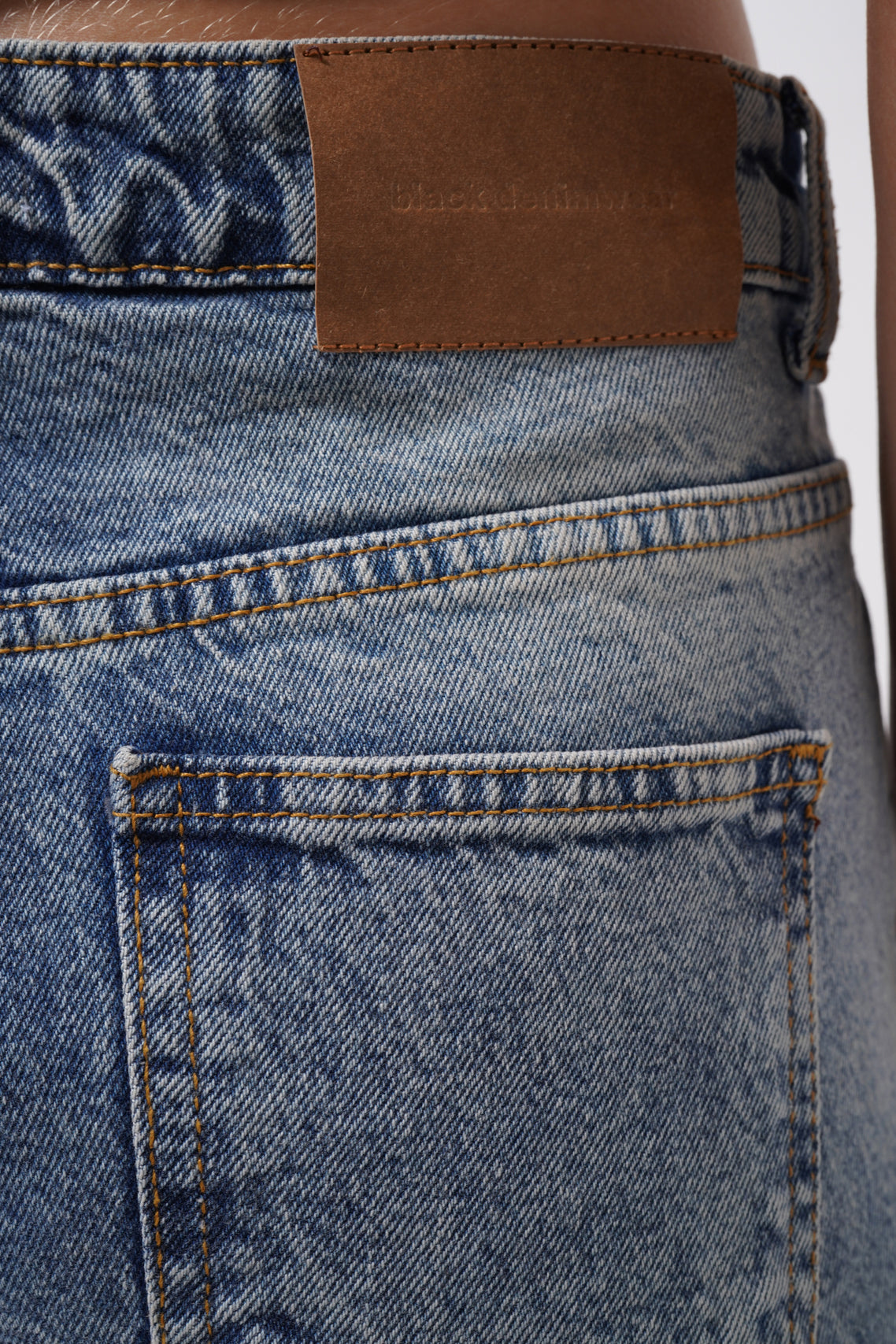 Wash Detail High Waist Blue Jeans
