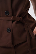 Sash Detail Woven Brown Vest