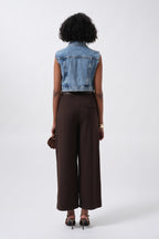 Tie Detail Denim Blue Vest