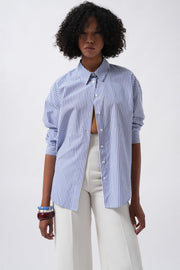 Striped Basic Blue Shirt