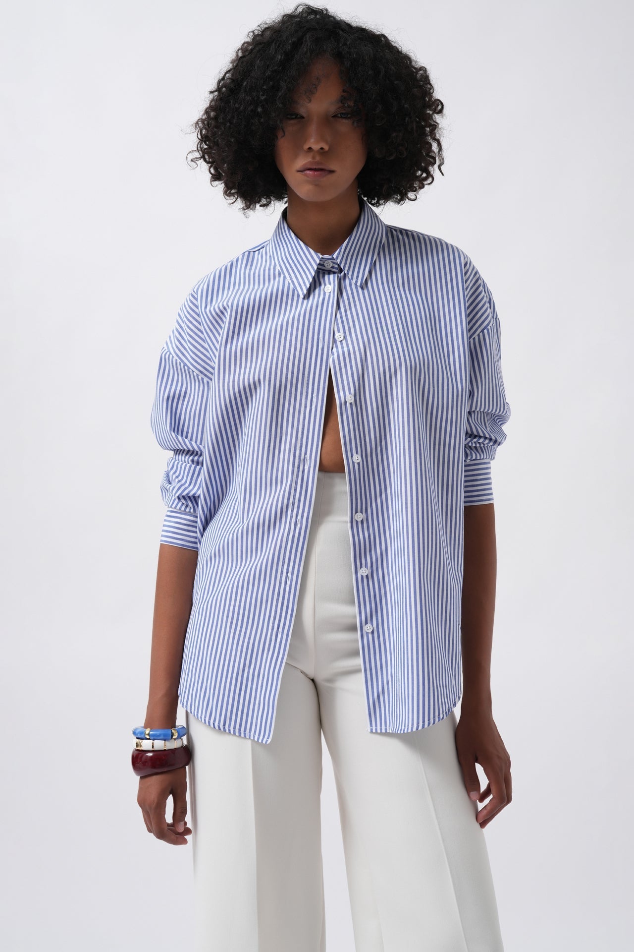 Striped Basic Blue Shirt