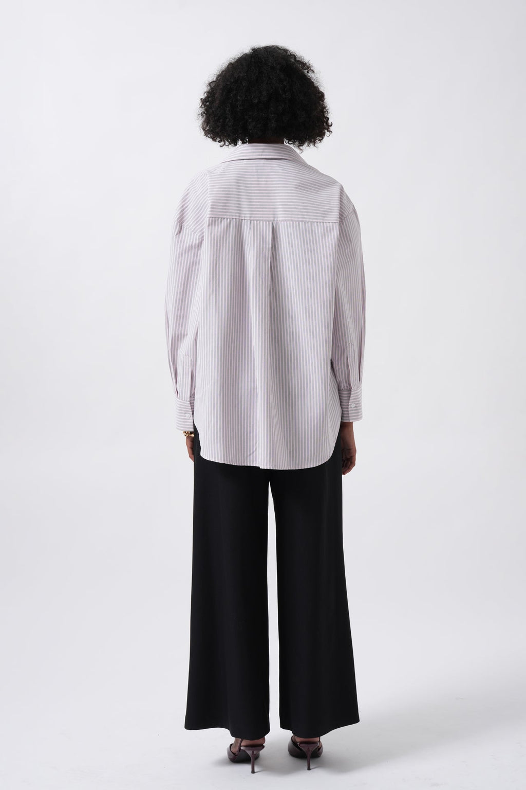 Striped Pocket Detail Pink Shirt