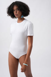 T-Shirt Detail White Bodysuit
