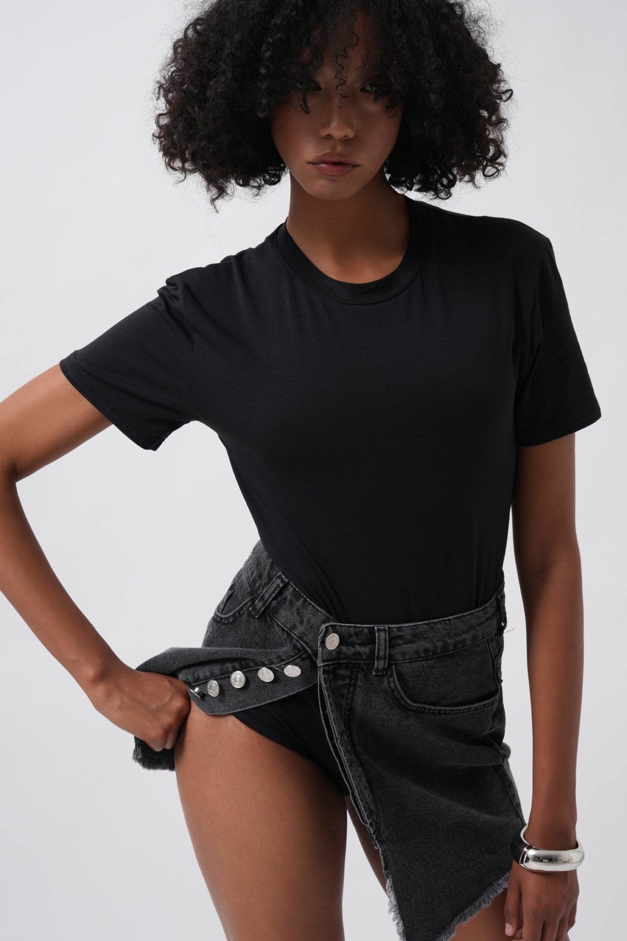 T-Shirt Detail Black Bodysuit