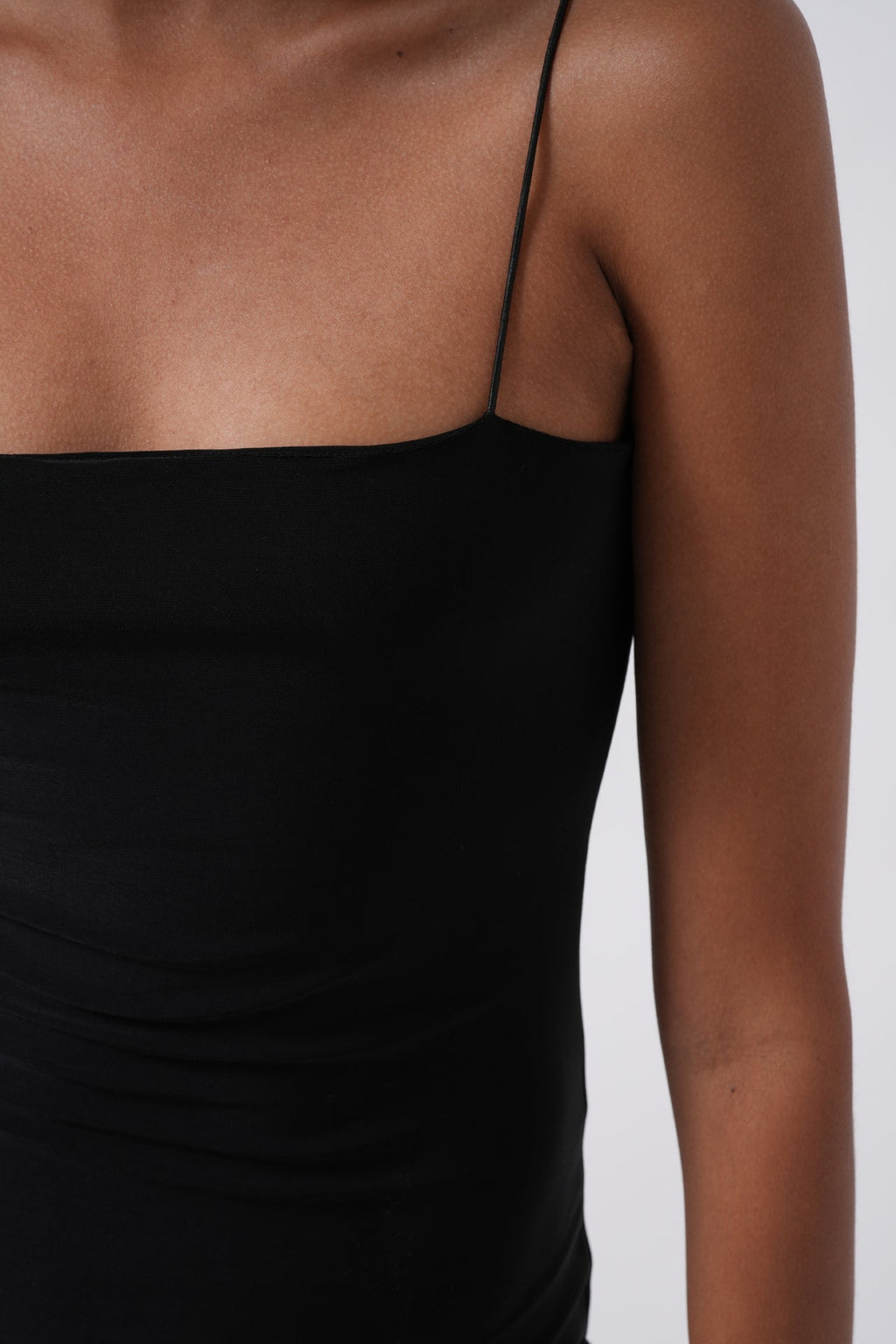 Thin Strap Mini Black Dress