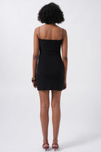 Thin Strap Mini Black Dress