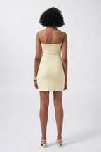 Thin Strap Mini Yellow Dress