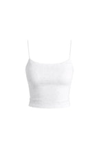 Spaghetti Strap Stone Detail White Blouse