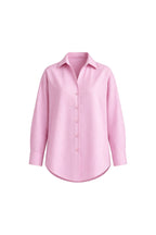 V-Neck Oversize Pink Modal Shirt