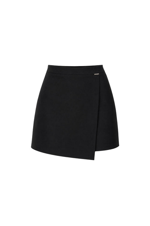 Accessory Detail Wrap Black Mini Skirt