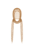 Pearl Detail Tie-Up Beige Hair Accessory